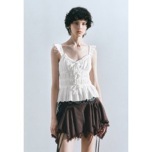 summer casual lace-up camisole top